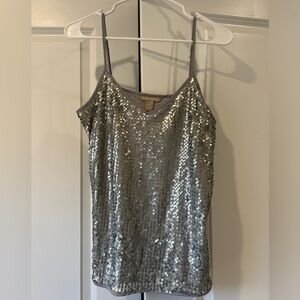Banana Republic sequin grey tank